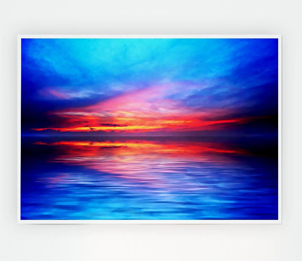 The Oceans Mirror Sky Print Poster Wall Art