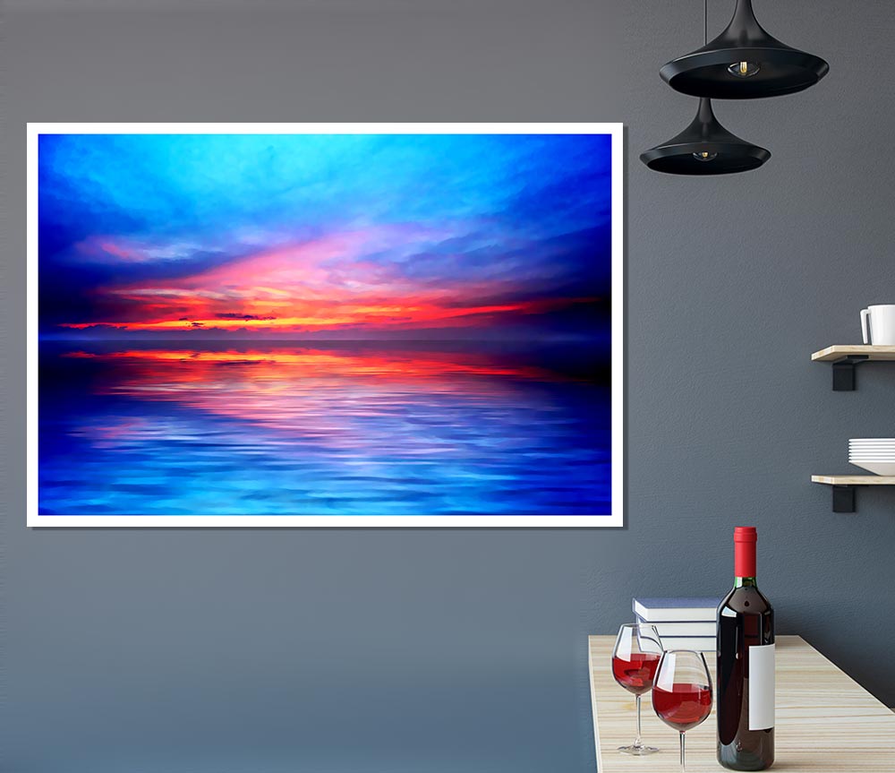 The Oceans Mirror Sky Print Poster Wall Art