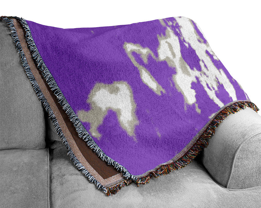 Purple Skies Over The Turquoise Ocean Woven Blanket