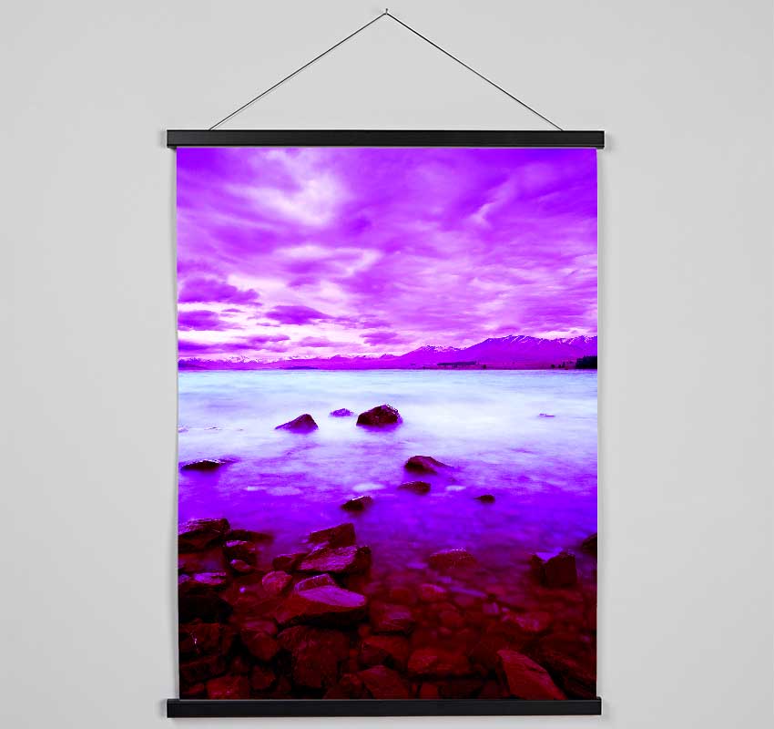 Purple Skies Over The Turquoise Ocean Hanging Poster - Wallart-Direct UK