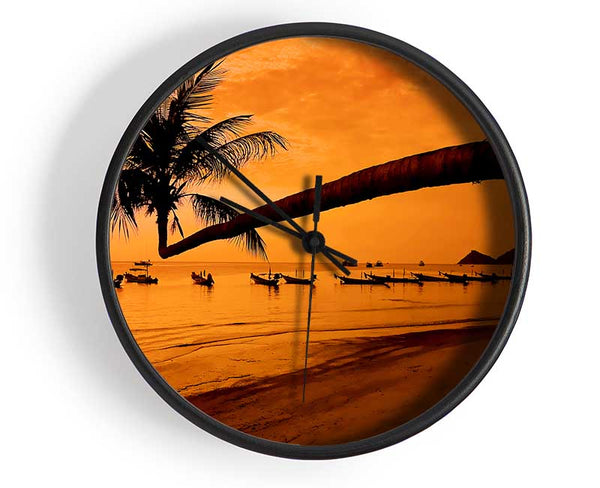 Paradise Island Boats Clock - Wallart-Direct UK