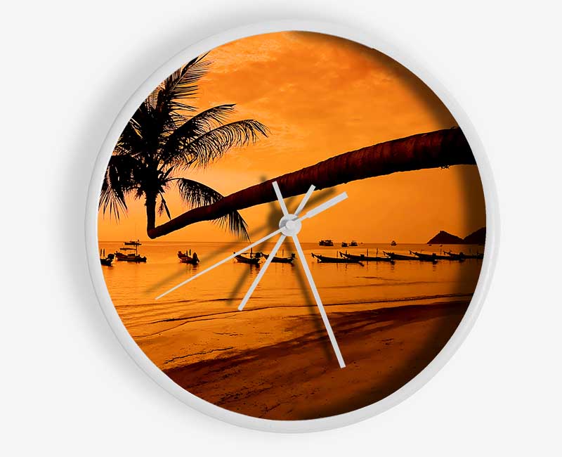 Paradise Island Boats Clock - Wallart-Direct UK