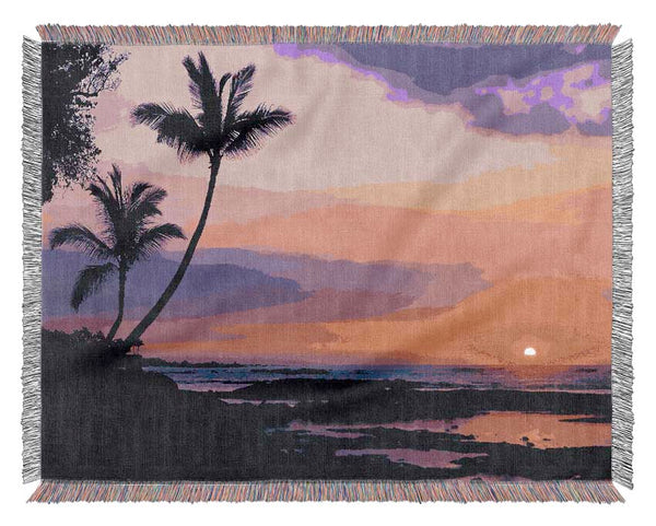 Blaze Of The Palmtree Sun Woven Blanket