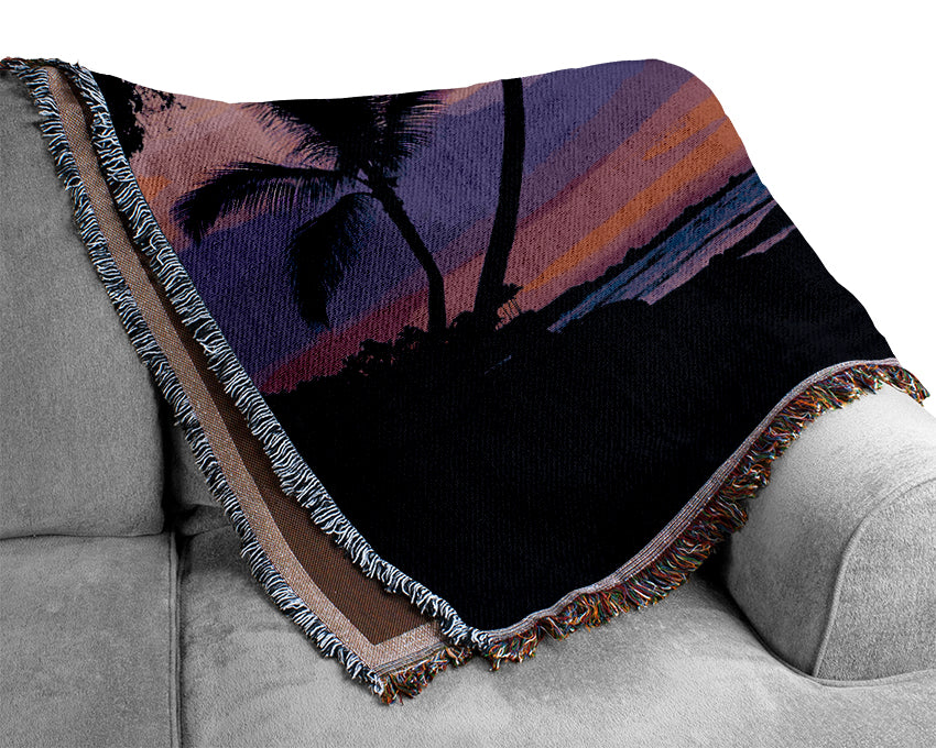 Blaze Of The Palmtree Sun Woven Blanket