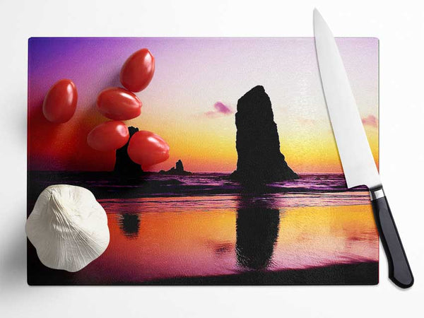 Sculptured Ocean Reflection Glass Chopping Board