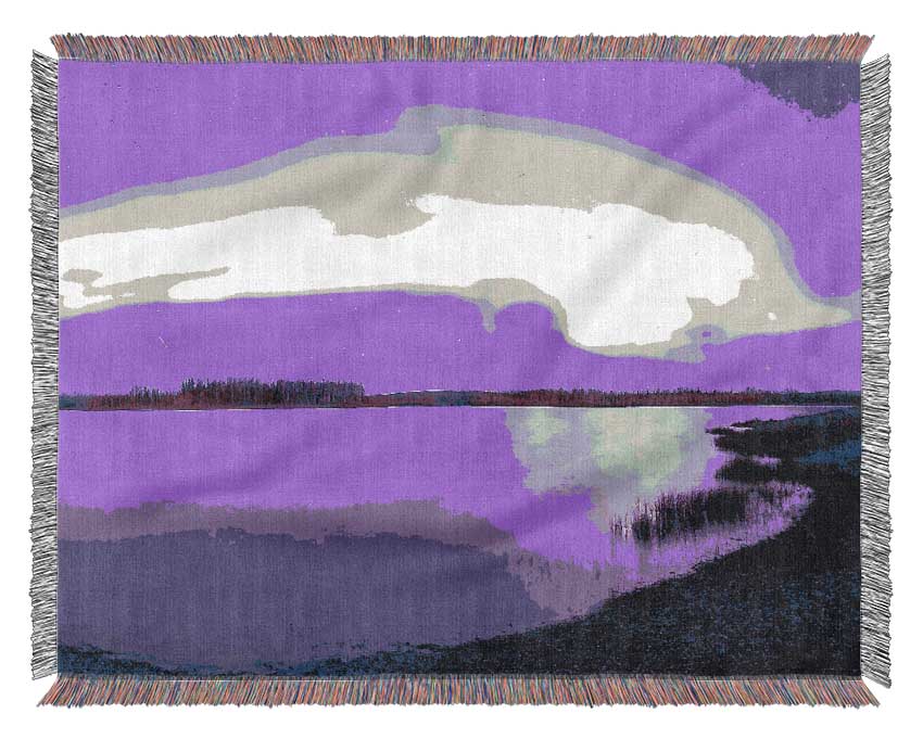 Purple Northern Lights Woven Blanket