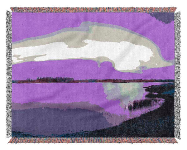 Purple Northern Lights Woven Blanket