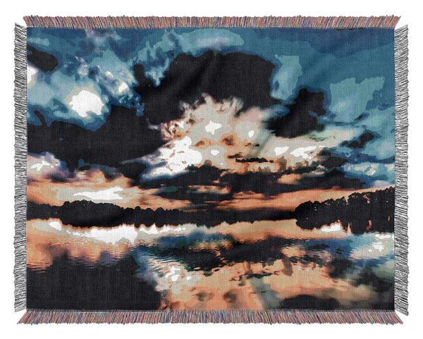 Blue Ocean Cloud Formation Woven Blanket