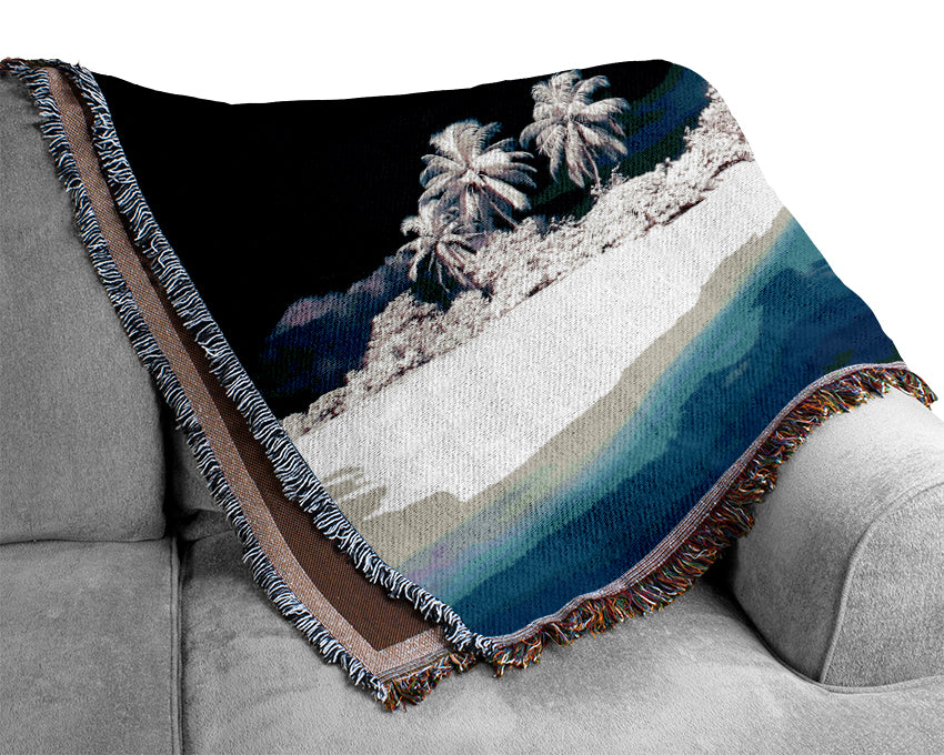 Surreal Hidden Island Blue Woven Blanket