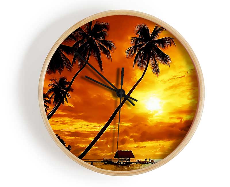 Family Fun In Paradise Clock - Wallart-Direct UK