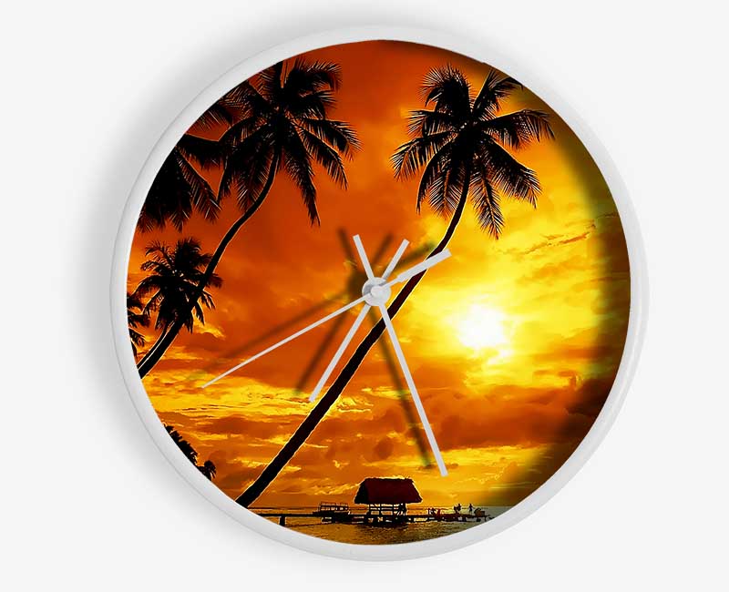 Family Fun In Paradise Clock - Wallart-Direct UK