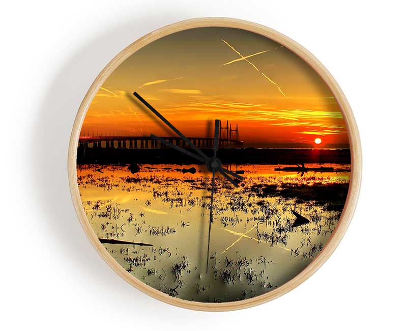 Ocean Path To The Sun Clock - Wallart-Direct UK