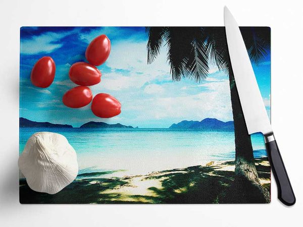 Glistering Ocean Beauty Glass Chopping Board