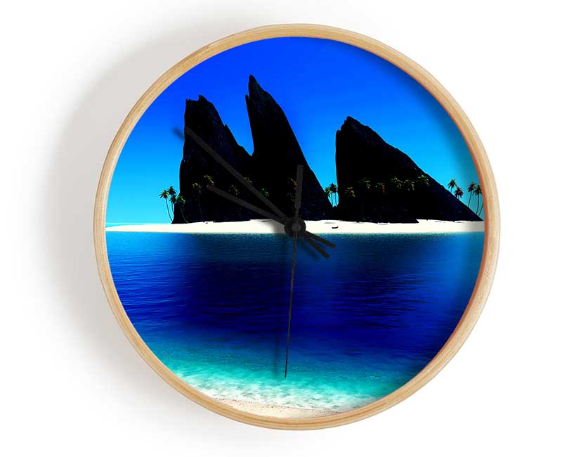 Paradise Island Under The Moon Clock - Wallart-Direct UK