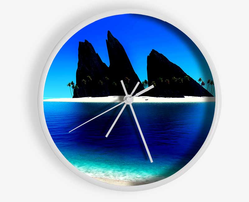 Paradise Island Under The Moon Clock - Wallart-Direct UK