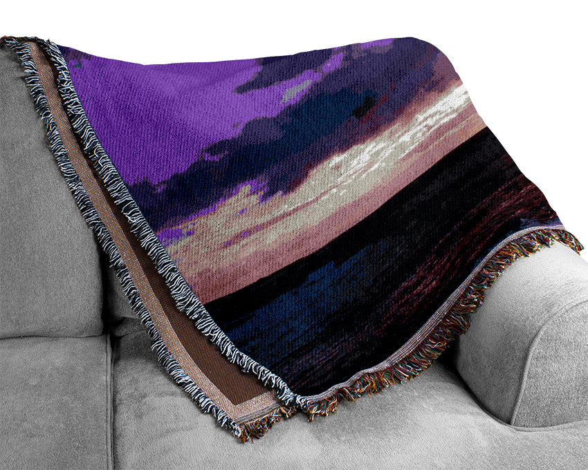 Lilac Pink Ocean Paradise Woven Blanket