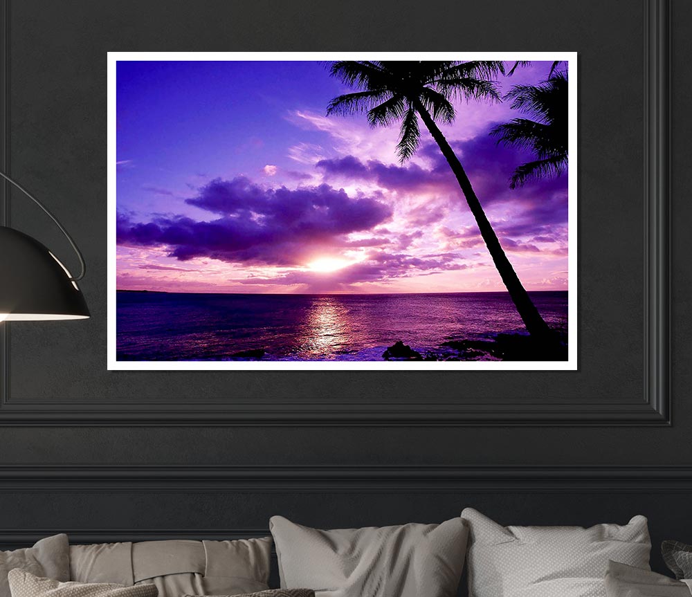 Lilac Pink Ocean Paradise Print Poster Wall Art