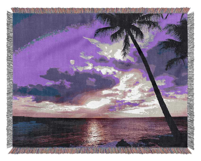 Lilac Pink Ocean Paradise Woven Blanket