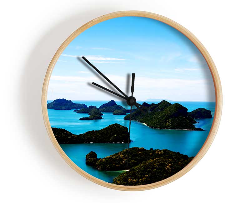 Tranquil Turquoise Rocks Clock - Wallart-Direct UK