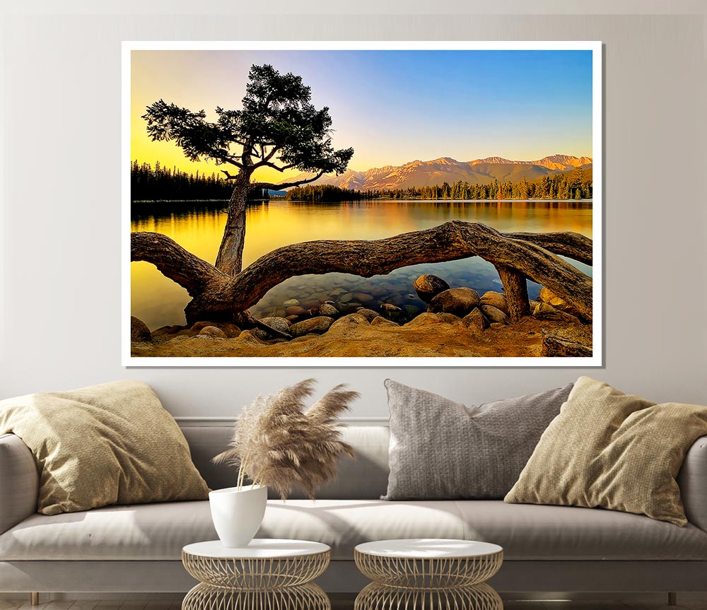 The Perfect Mountain Lake Print Poster Wall Art