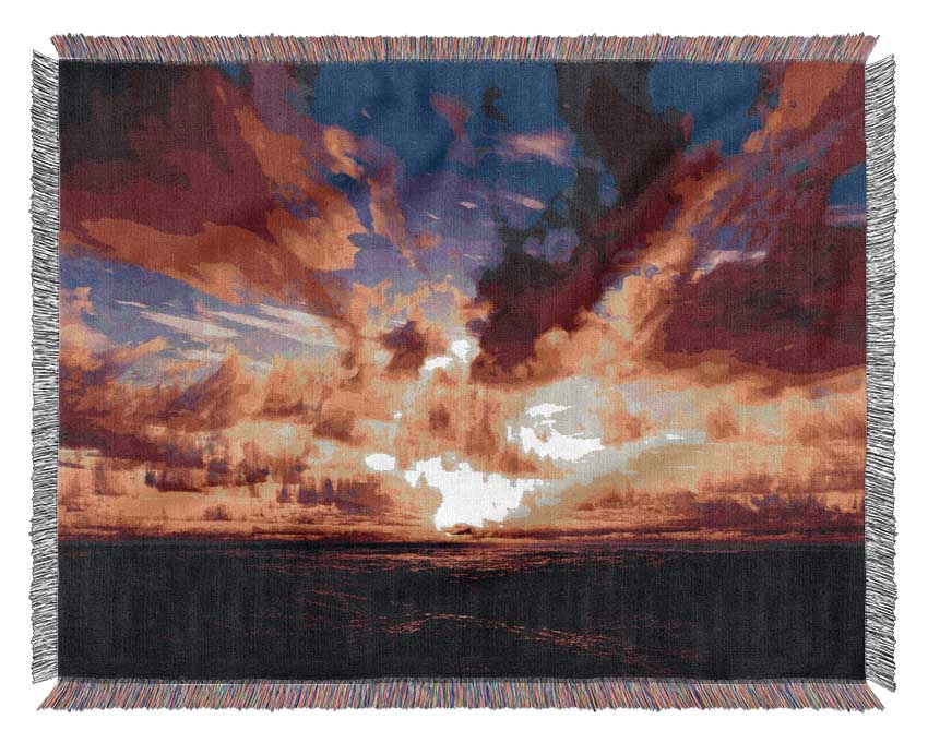 Sunset Ocean Skies Woven Blanket