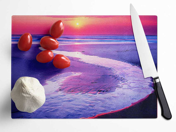 Shoreline Path Glass Chopping Board