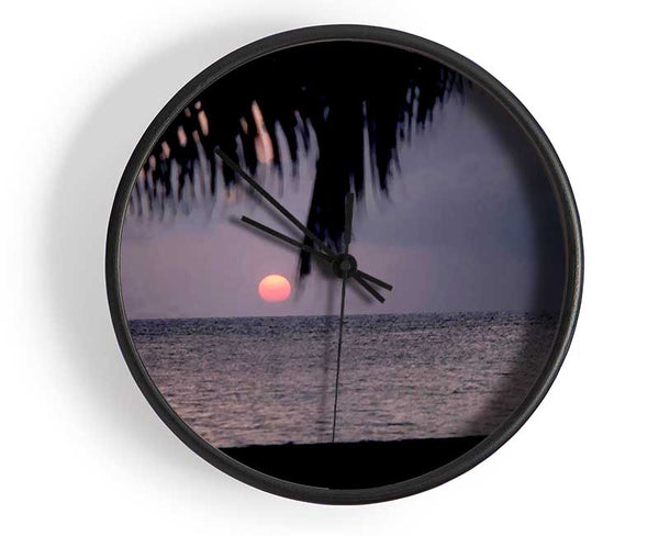 Pink Sun Sunset Clock - Wallart-Direct UK