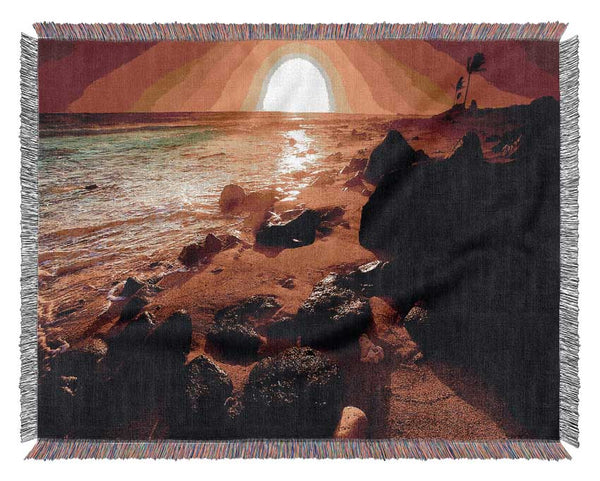 Caramel Sun Blaze Ocean Woven Blanket