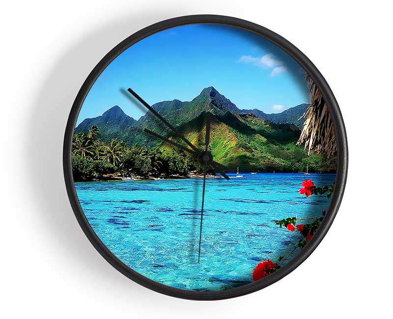 Paradise Island Bay Clock - Wallart-Direct UK