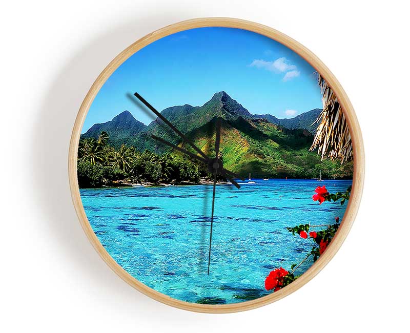 Paradise Island Bay Clock - Wallart-Direct UK