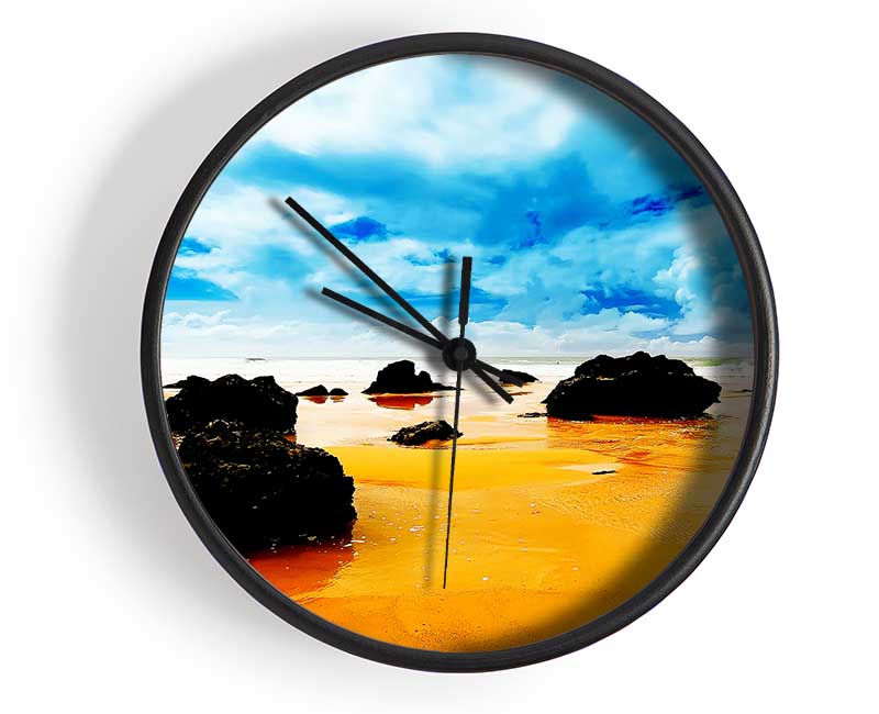 Orange Sands Clock - Wallart-Direct UK