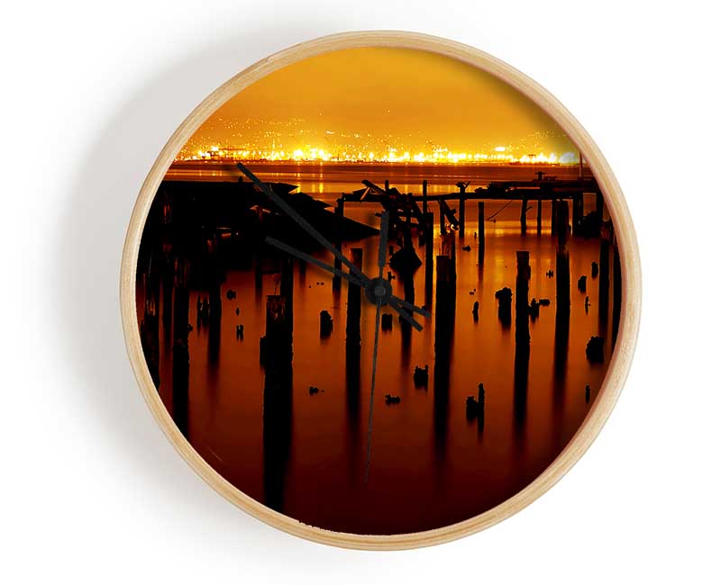 Golden Lake Horizon Clock - Wallart-Direct UK