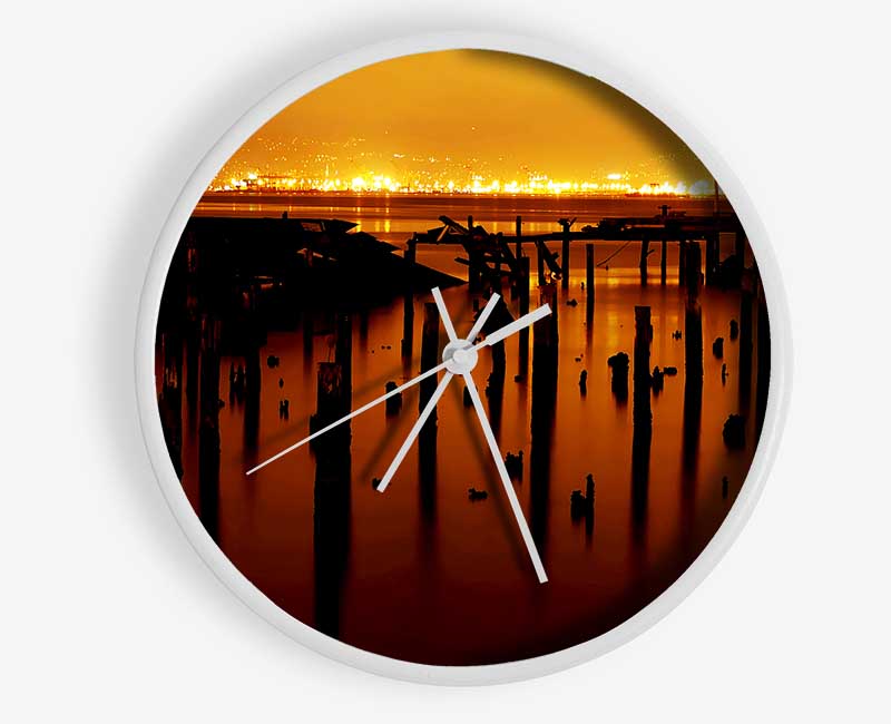 Golden Lake Horizon Clock - Wallart-Direct UK