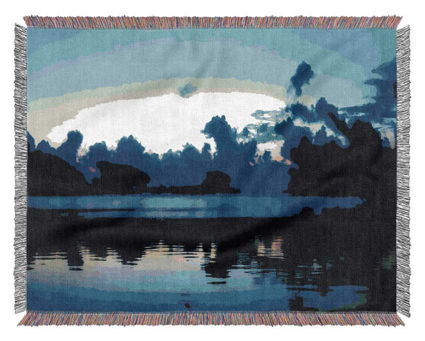 Blue Ocean Skies At Daybreak Woven Blanket