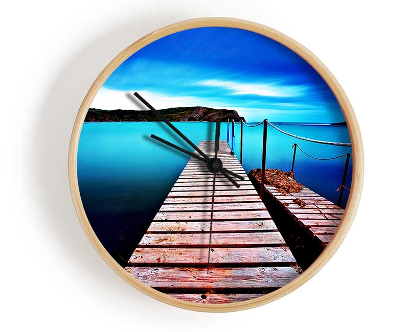 Tranquil Boardwalk Lake Clock - Wallart-Direct UK