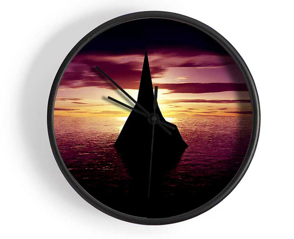 Ocean Sailboat At Dusk Clock - Wallart-Direct UK