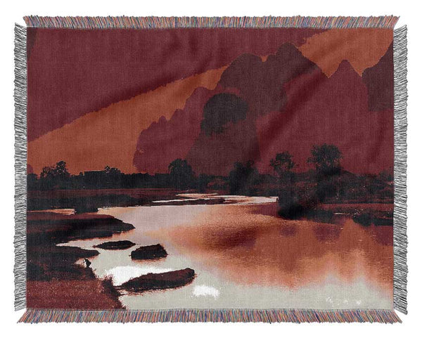 Red Paradise Island Woven Blanket