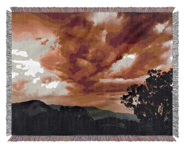 Lava Sky Mountains Woven Blanket