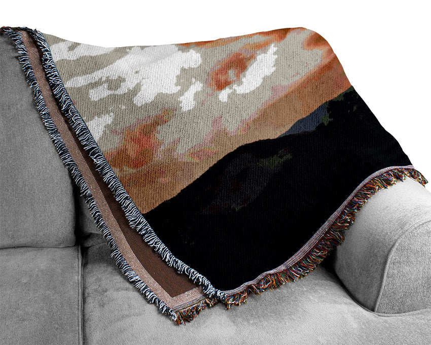 Lava Sky Mountains Woven Blanket