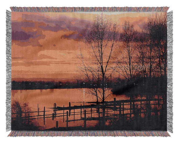 Red Lake Calm Woven Blanket