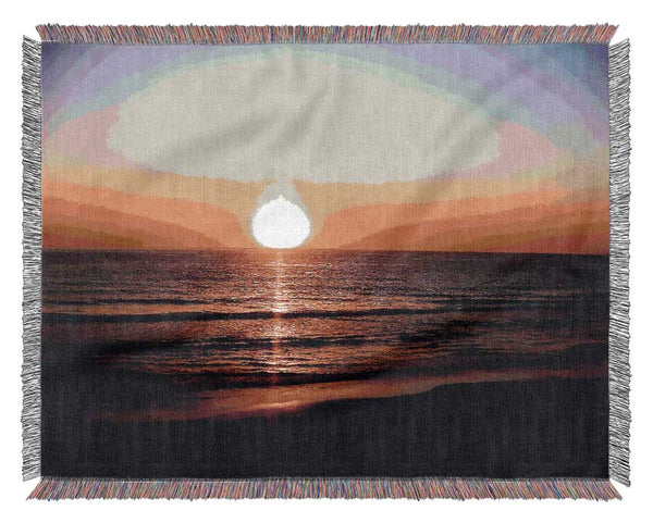 Sunrays Over Ocean Woven Blanket