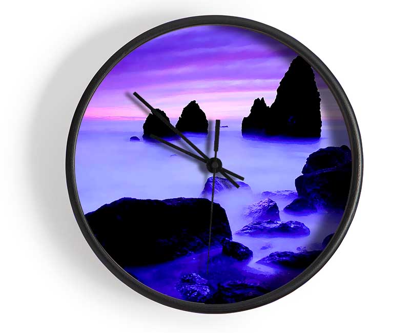 Lilac Ocean Mist Clock - Wallart-Direct UK