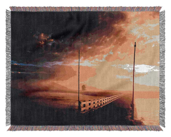 Pier Of The Blazing Sun Woven Blanket