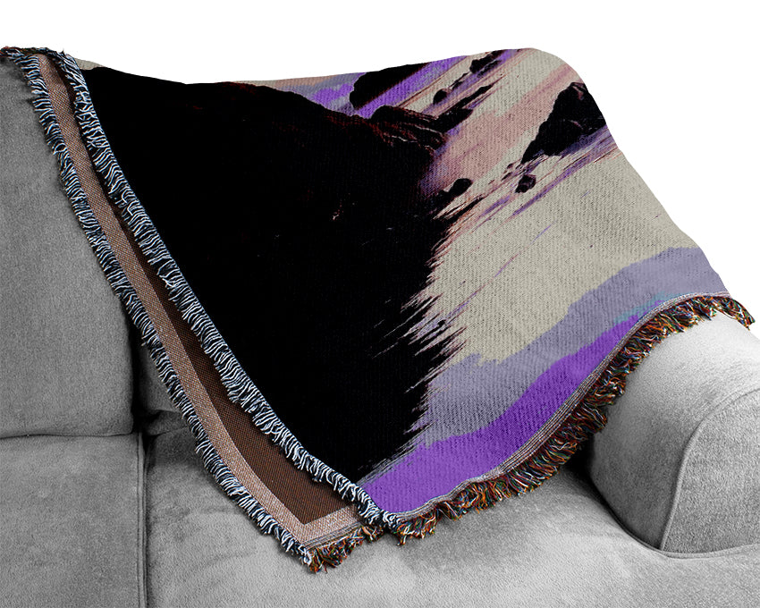 Mystical Lilac Ocean Woven Blanket