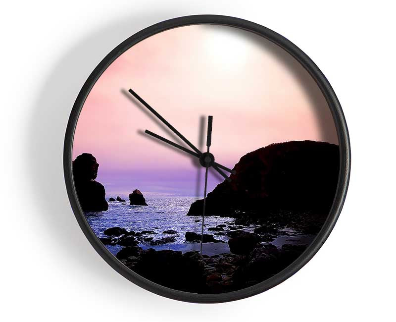 Peach Rock Sunset Clock - Wallart-Direct UK