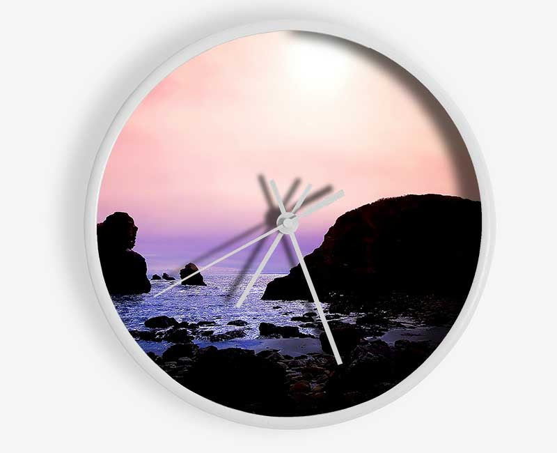 Peach Rock Sunset Clock - Wallart-Direct UK