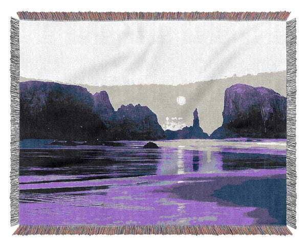 Lilac Moonlit Ocean Woven Blanket