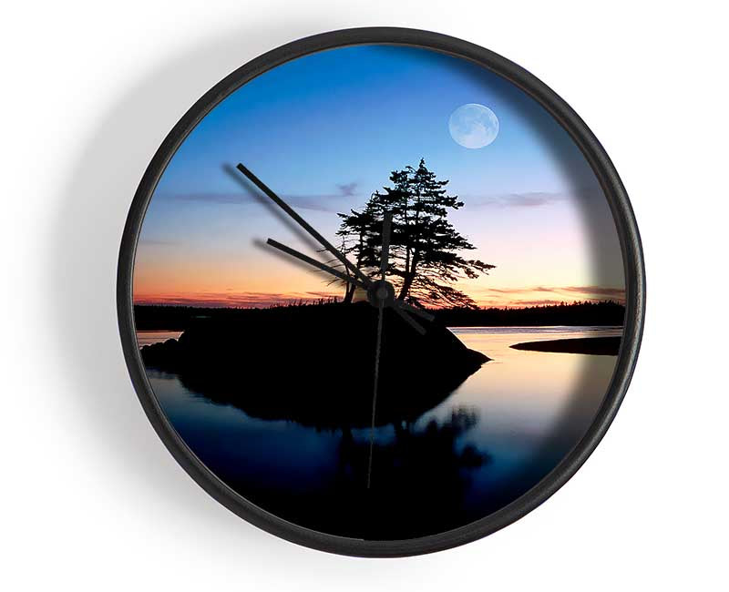 Blue Paradise Island Clock - Wallart-Direct UK