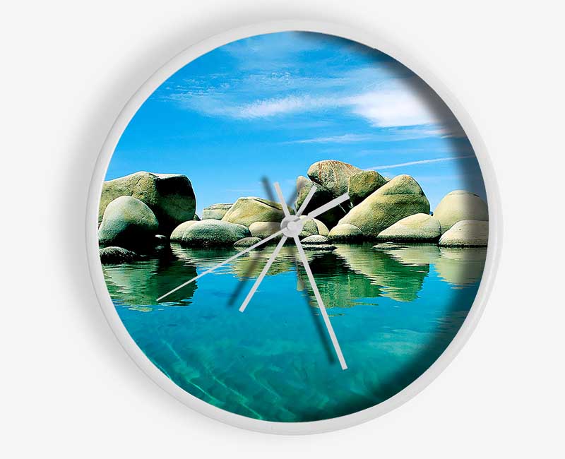 Aqua Rock Pool Clock - Wallart-Direct UK