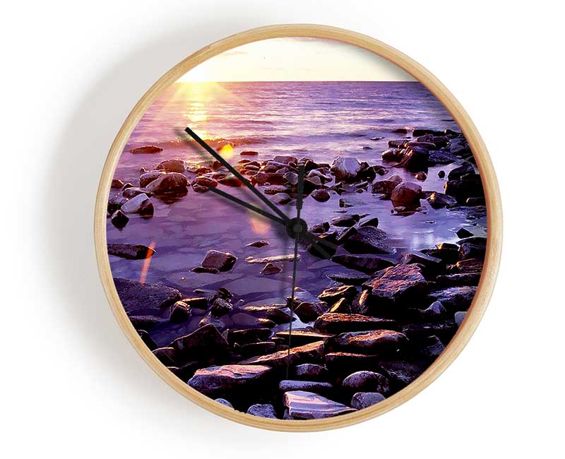 Ocean Pebble Sunrise Clock - Wallart-Direct UK